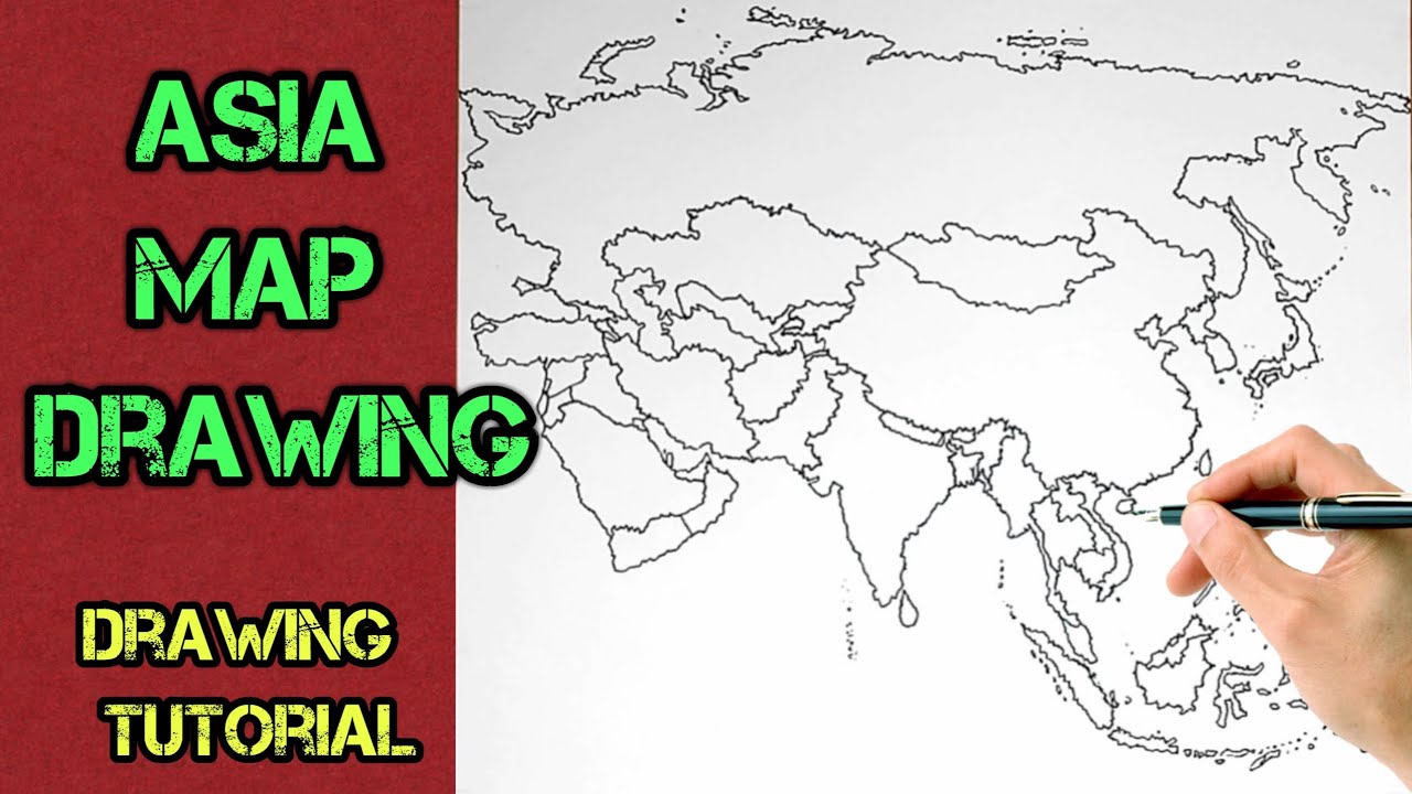 Learn how to draw Asia map | How i can draw Asia map easy step by step