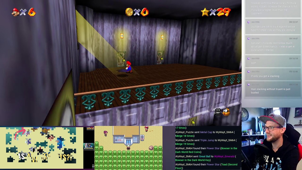 3 Game Multiworld Randomizer (SM64, Pokemon Emerald, Puzzle))