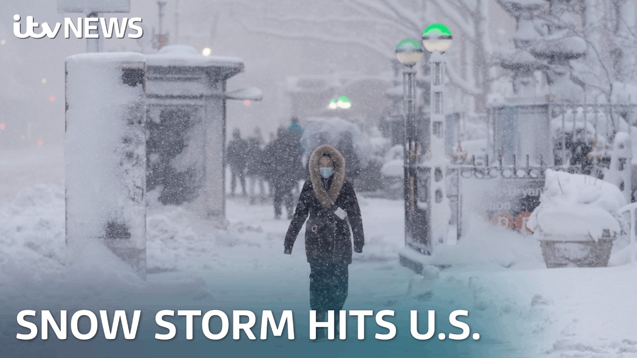 Amazing pictures show US east coast blanketed in snow | ITV News