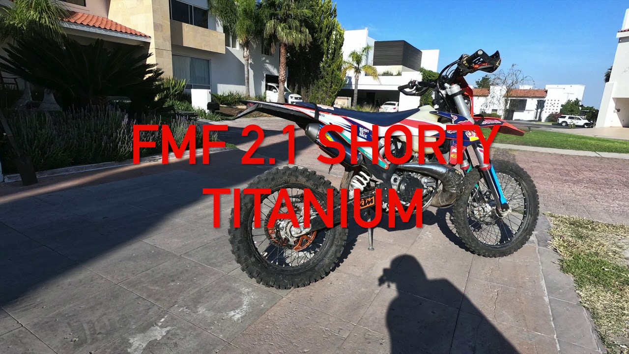 ORIGINAL EXHAUST VS FMF EXHAUST 2.1 TITANIUM SHORTY , 2020 KTM 300 EXC TPI .