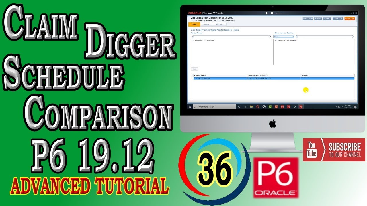 How to Draw Claim Digger or Schedule Comparison in Visualizer P6| Primavera P6 | Advanced Tutorial