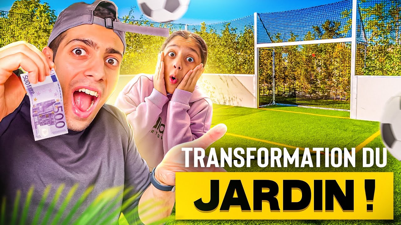 J'AI CONSTRUIT UN TERRAIN DE FOOTBALL PRO DANS MON JARDIN ! 😍 ( J'ai r&eacute;aliser mon r&ecirc;ve )