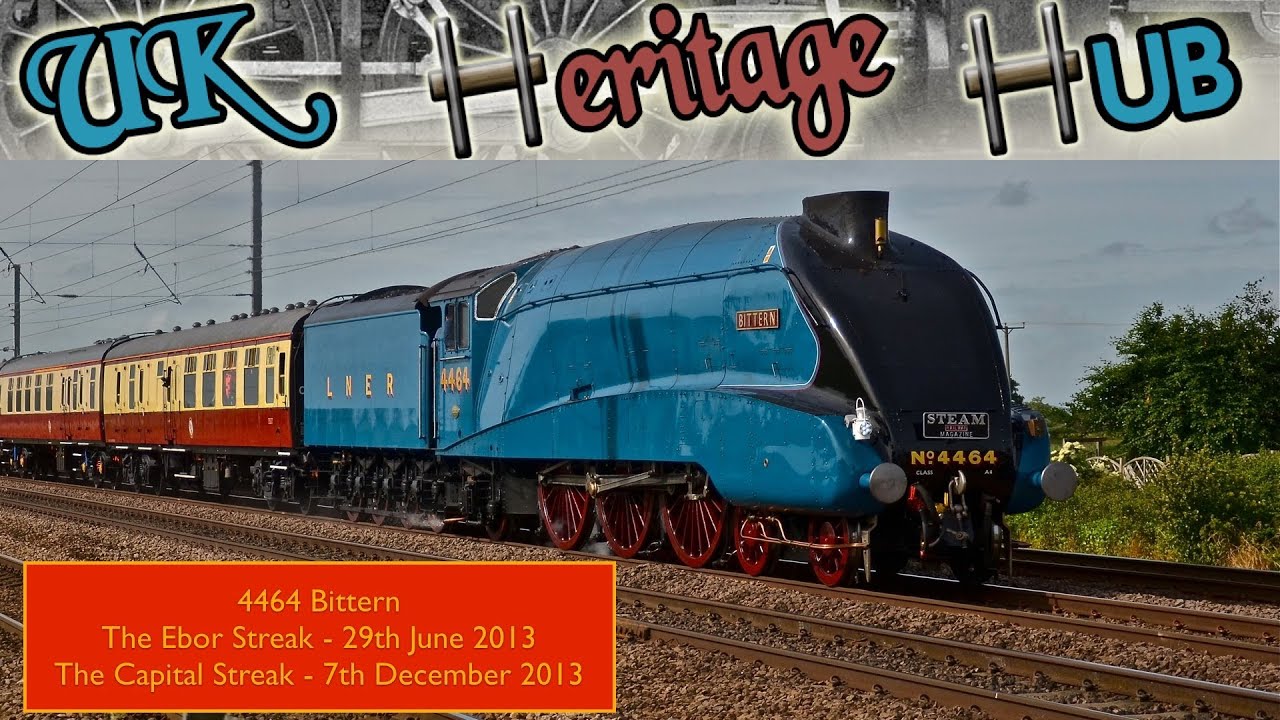 4464 Bittern at 90mph on the East Coast Main Line