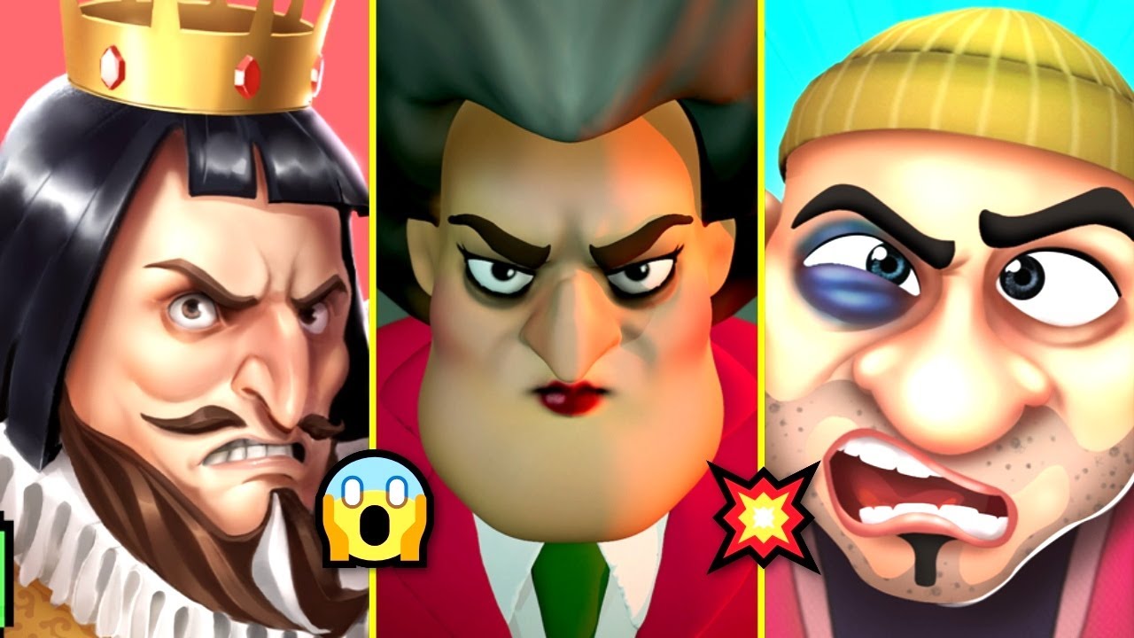 Scary Teacher 3D Vs Angry King Vs Scary Robber Funny Pranks game