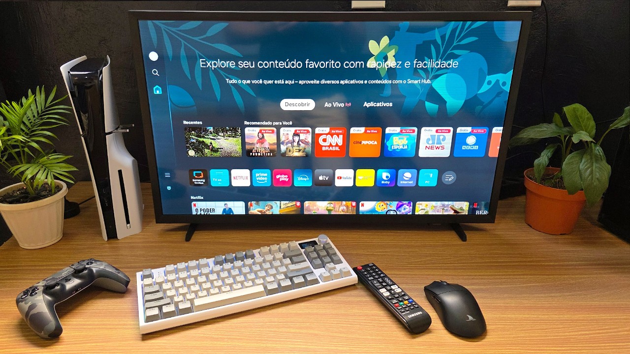 TV Samsung H5000F teste de streaming e PlayStation 5 PC gamer