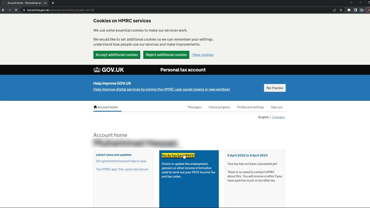 How to create HMRC personal tax account