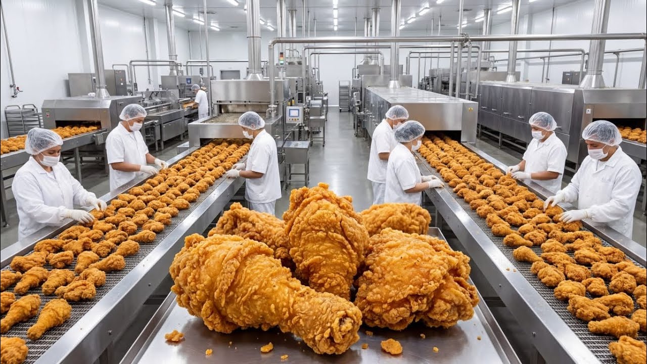How Fried Chicken Is Made Step by Step | Inside a High-Tech Chicken Factory
