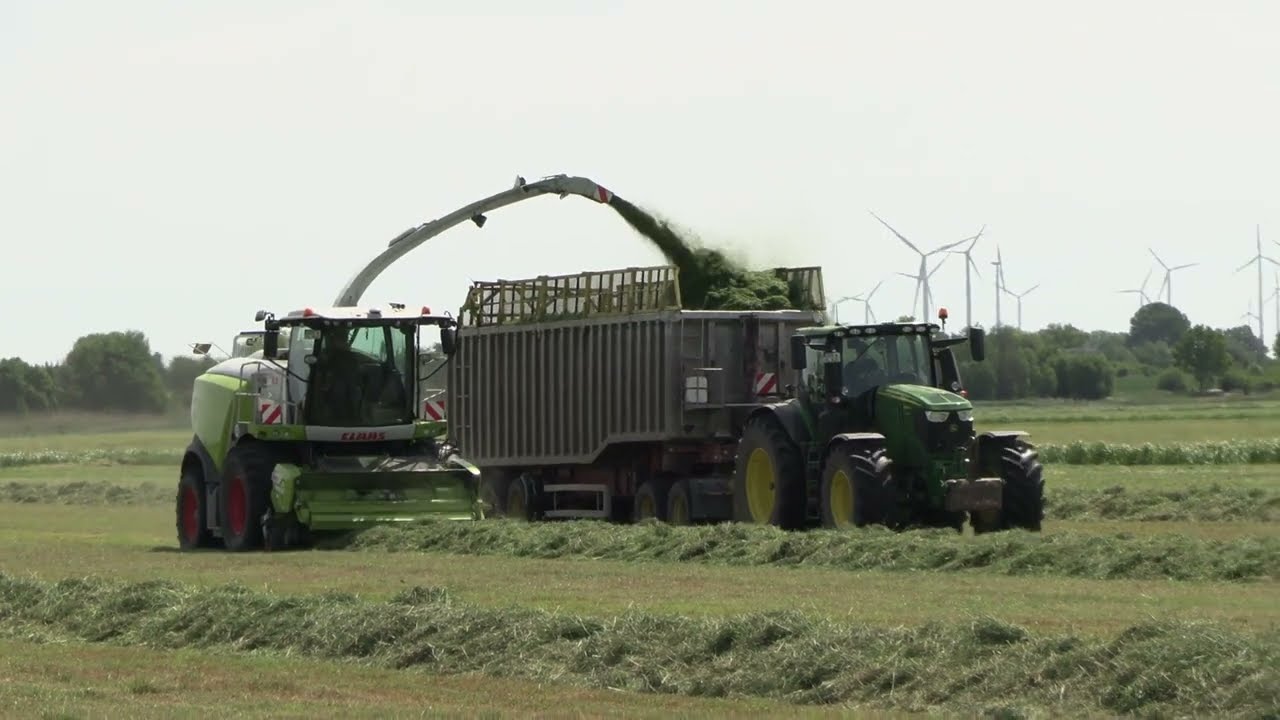 GUT HOHEN LUCKOW - Gras häckseln 2023, Claas, John Deere, Case / grass silage