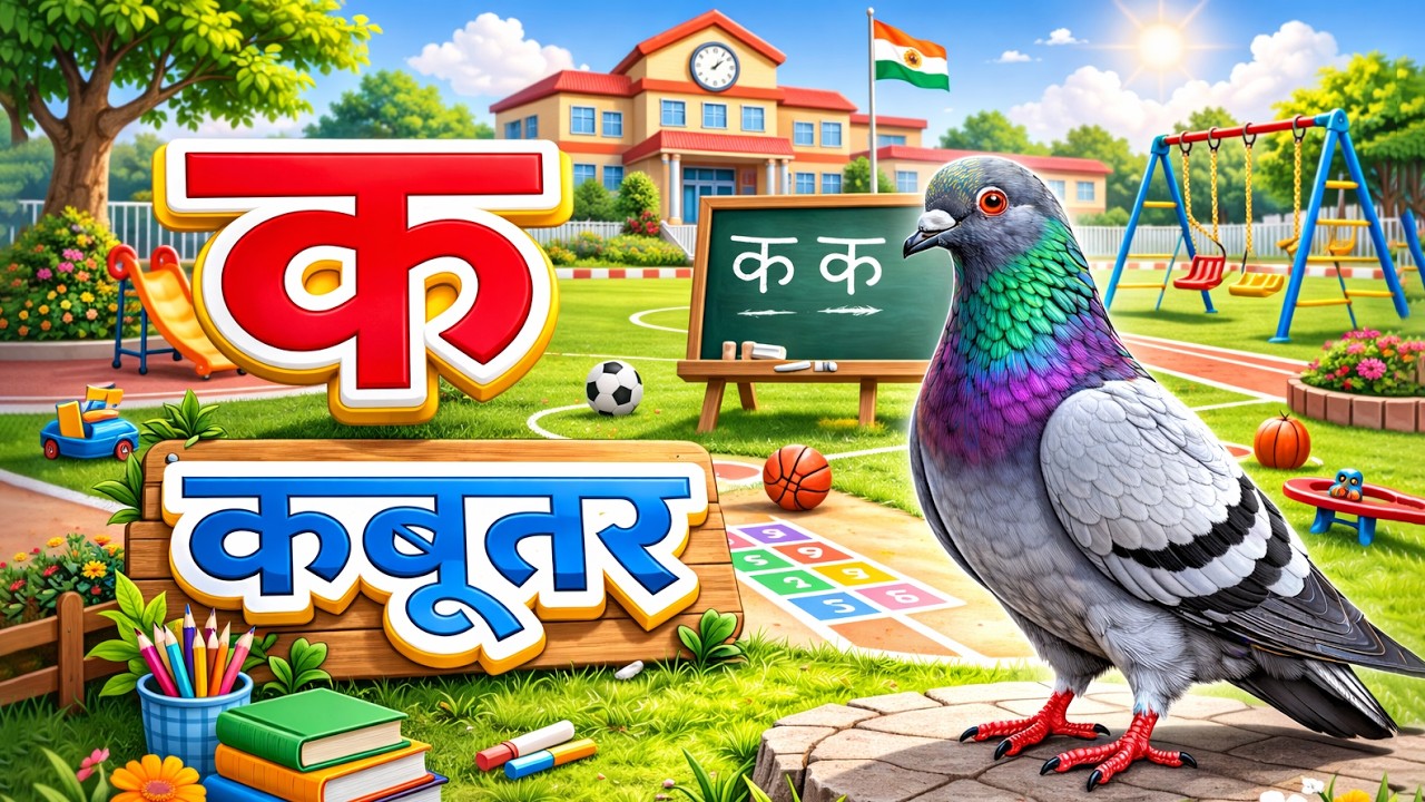 क से कबूतर 🐦 | अ से अनार आ से आम | हिंदी अक्षर सीखें मजेदार तरीके से | Kids Video