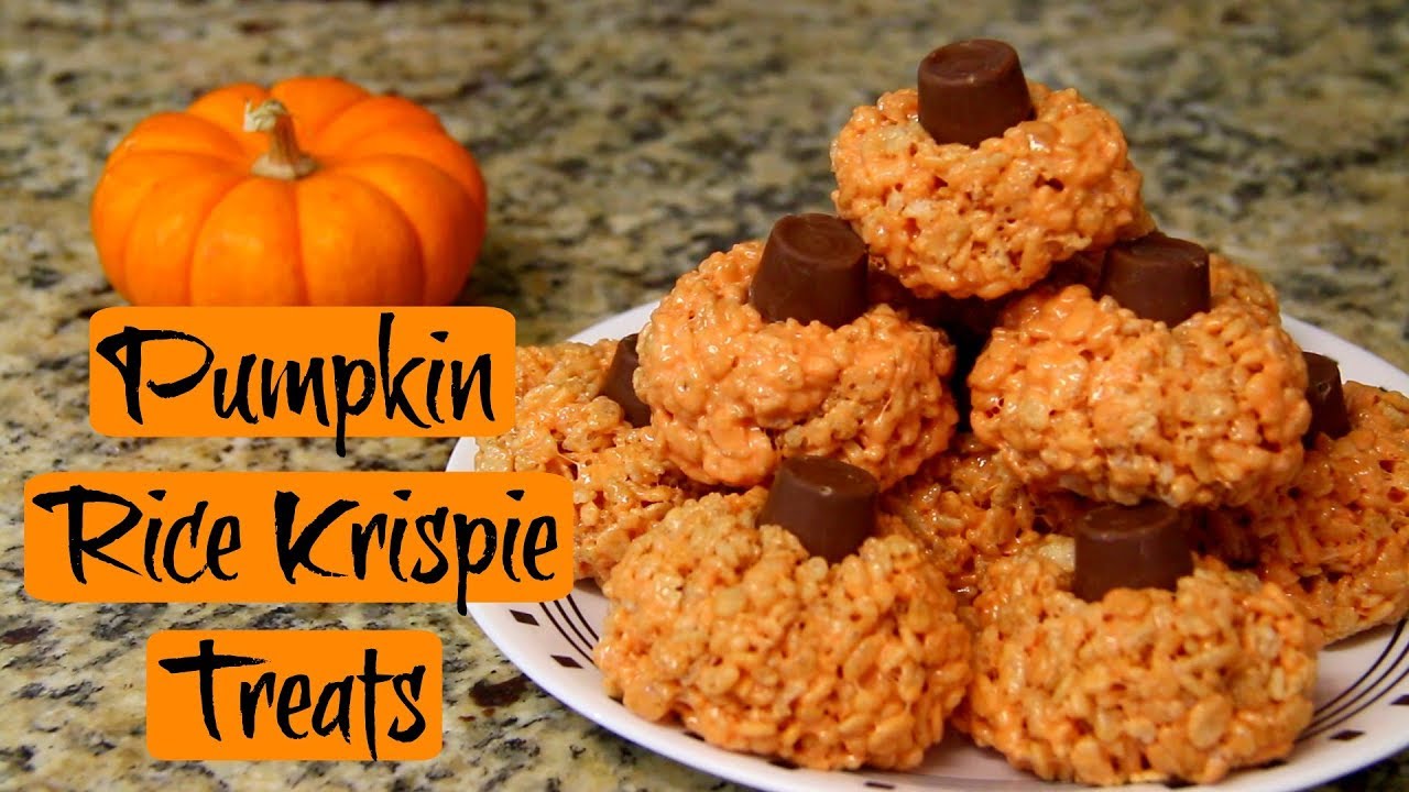 Easy DIY Halloween Pumpkin Rice Krispie Treats!