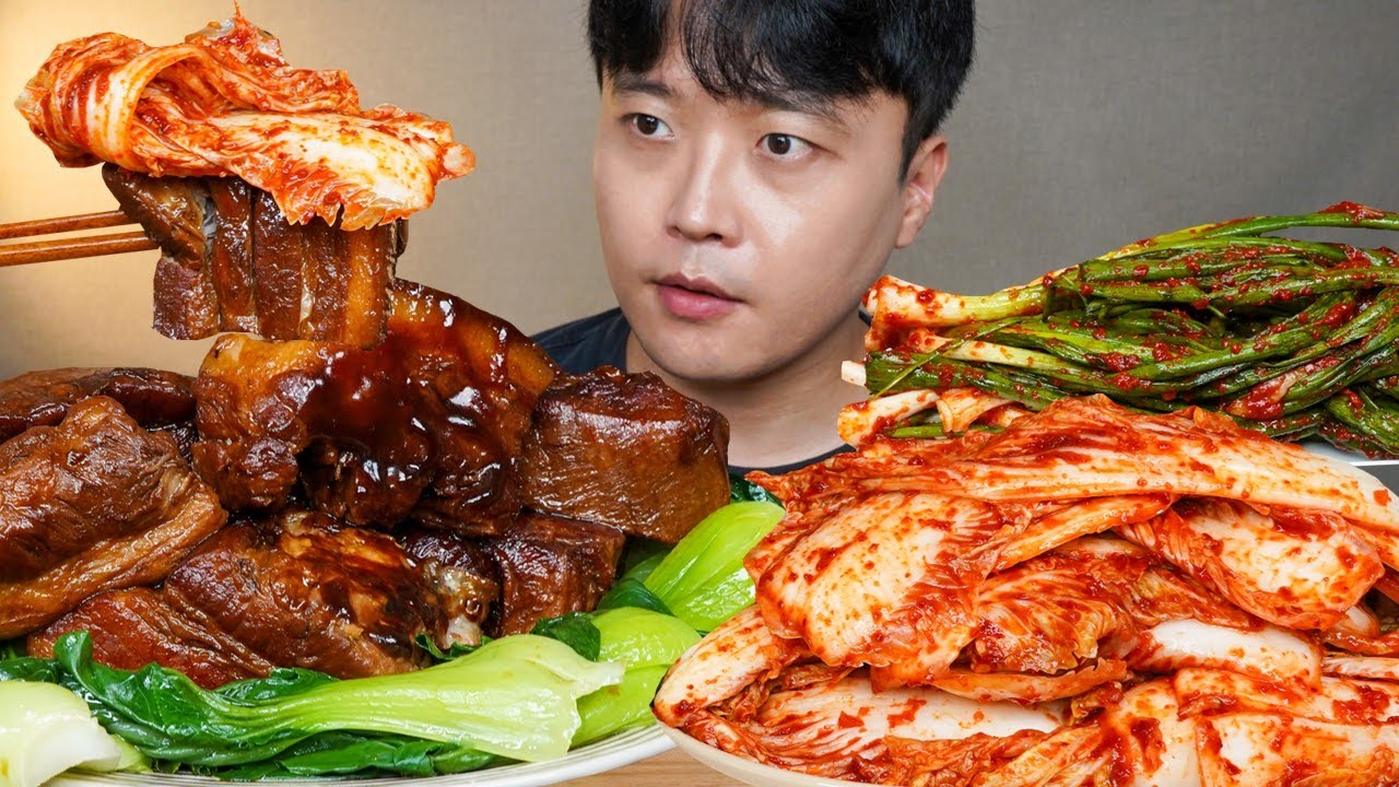 아내표 집밥🍚 동파육 매운생김치 파김치 요리 먹방 Fried Pork Belly in Soy Sauce & Kimchi ASMR MUKBANG EATING SHOW