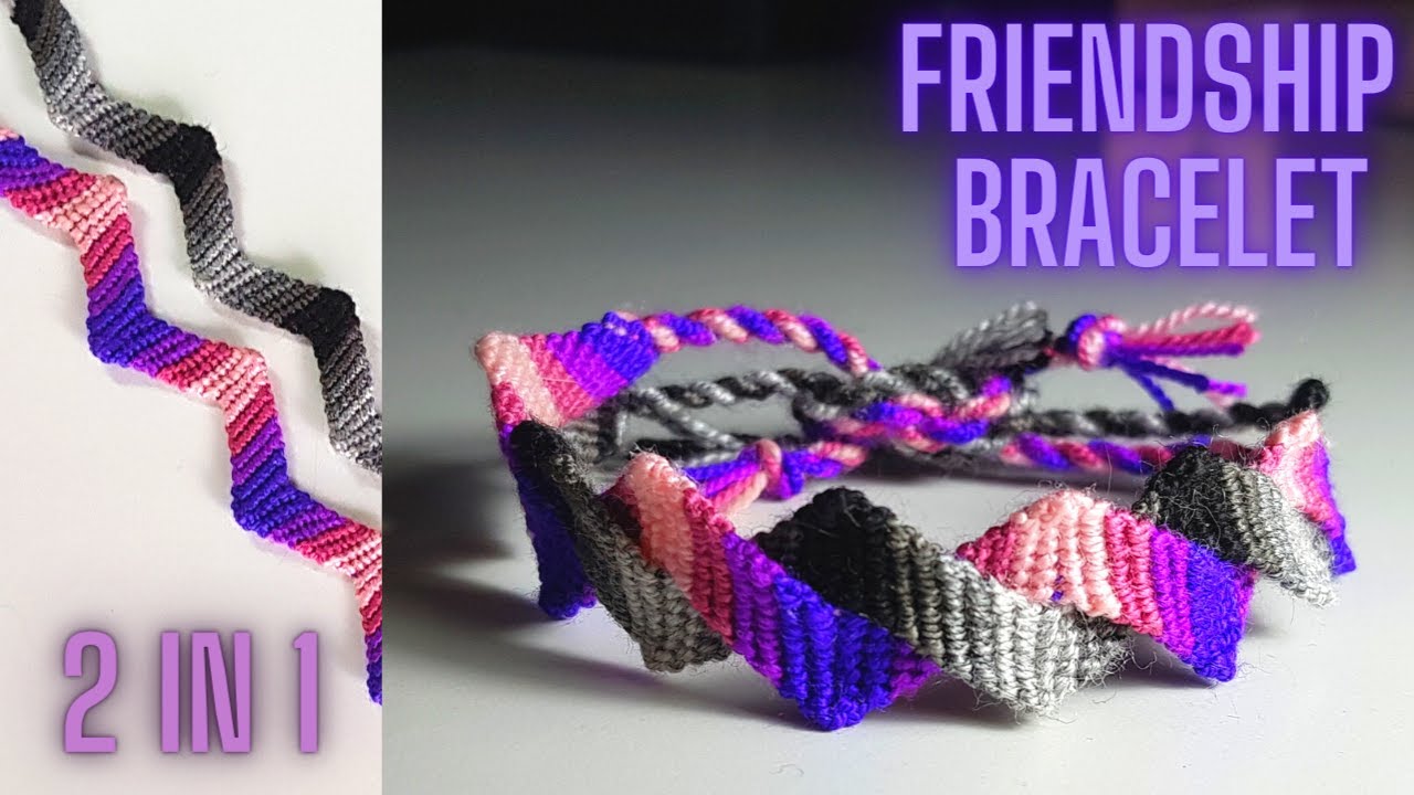 DIY - Браслет дружбы - для начинающих - зигзаг || CW