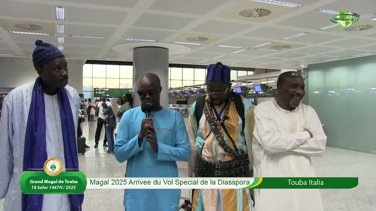 Magal 2025 Arrivee du Vol Special de la Diasspora Touba Italia
