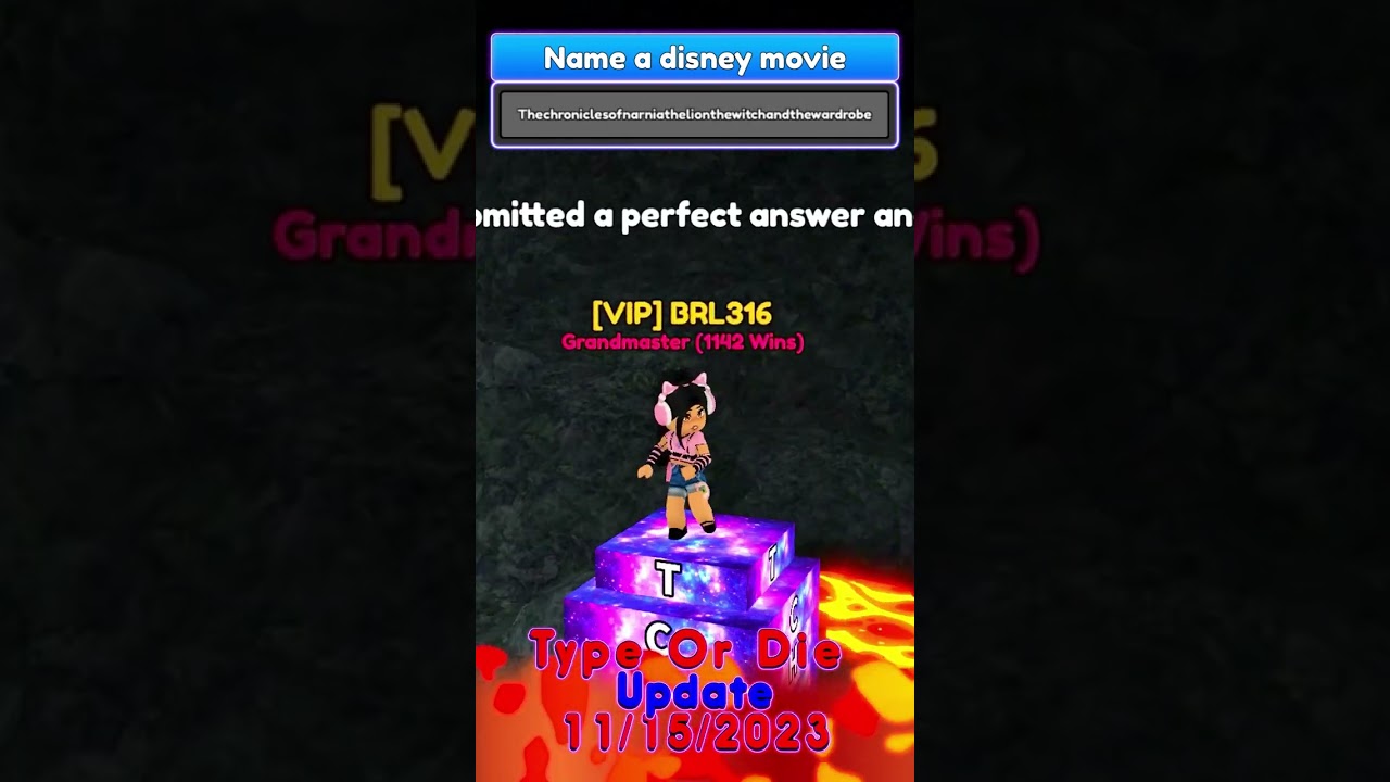 Roblox Type Or Die Longest Answers (11-15-2023) #shorts #roblox #typeordie