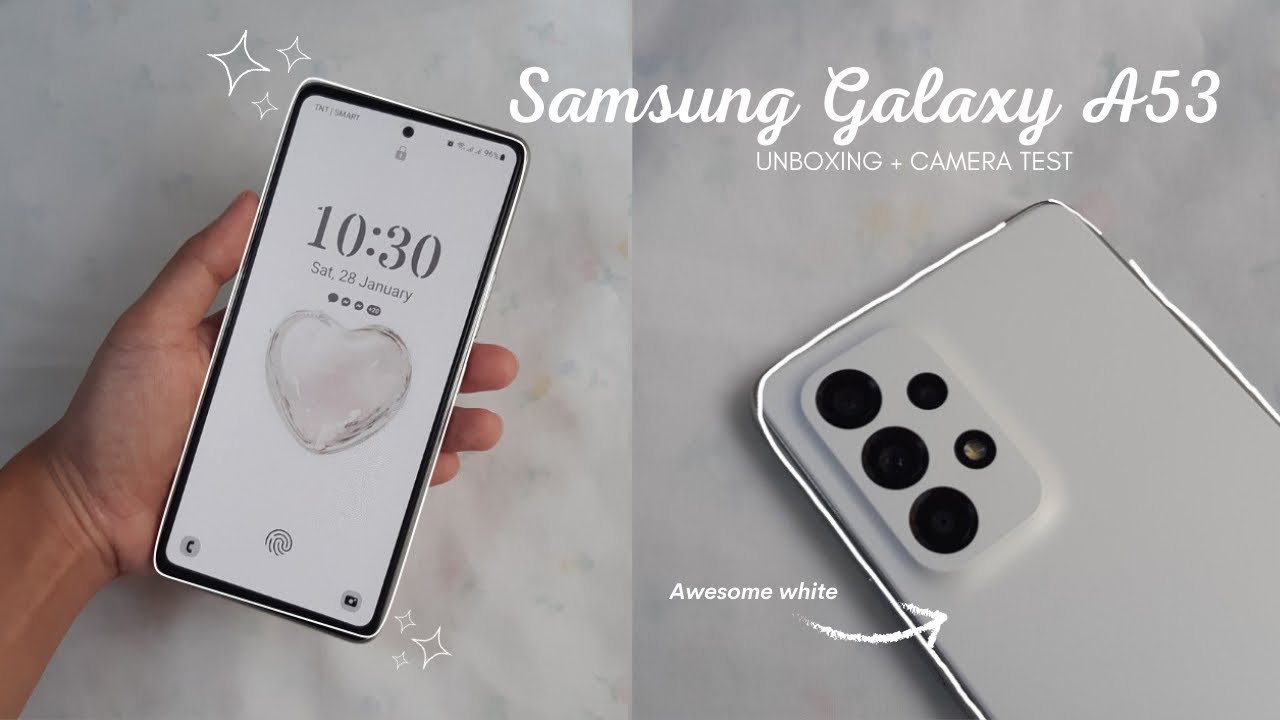 Samsung A53 Awesome White Unboxing + camera test 📷🫧