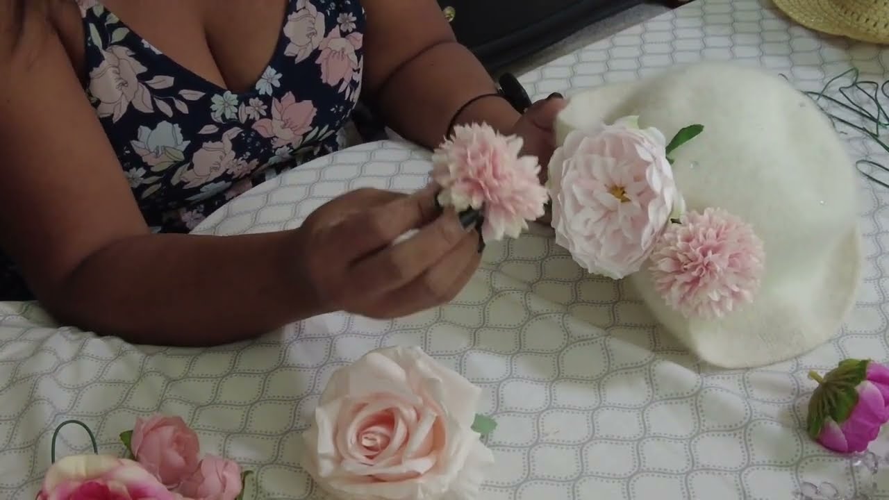 How to Make Your Own Unique and Easy hat decorating idea 💡 ASMR Flowers  Tingling 😆 