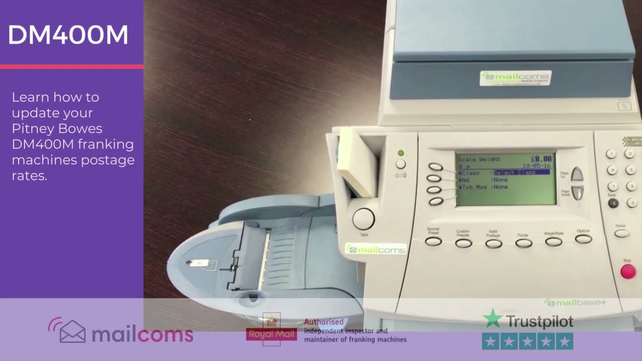 Pitney Bowes DM400M Rate Change Update Instructions