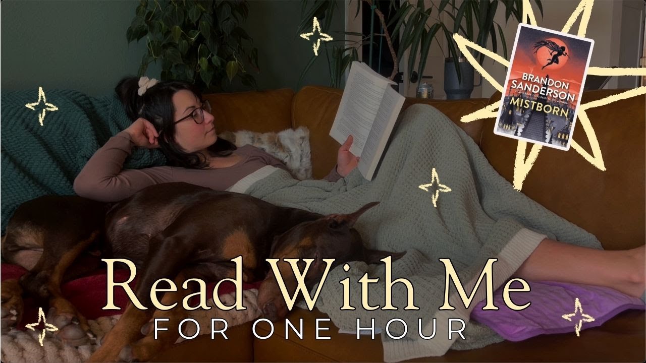 read with me for 1 hour 📚 rain and fireplace relaxing sounds 📚 body doubling