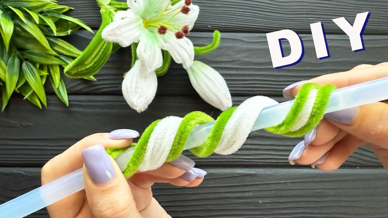 DIY Pipe Cleaner Crafts How to Make Easy Lily from Chenille Stems Pipe Cleaner Flowers Ideas