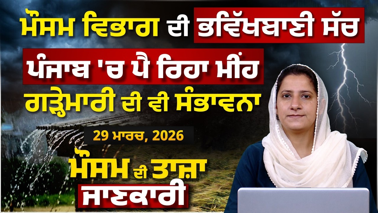 WEATHER REPORT | Punjab-Himachal Weather Forecast l 29 MARCH । THE KHALAS TV