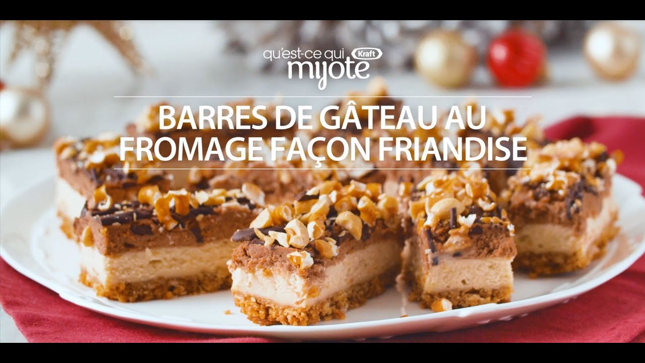 Barres de g&acirc;teau au fromage fa&ccedil;on friandise