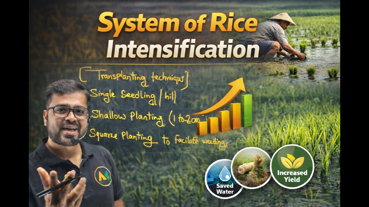 System of Rice Intensification (SRI) Explained | UPSC | ICAR | One Liner + Concepts