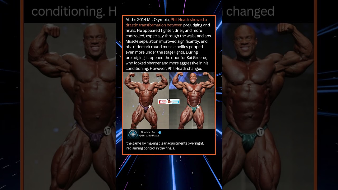 Phil Heath VS Phil Heath 2014 Mr. Olympia 2014 posing 