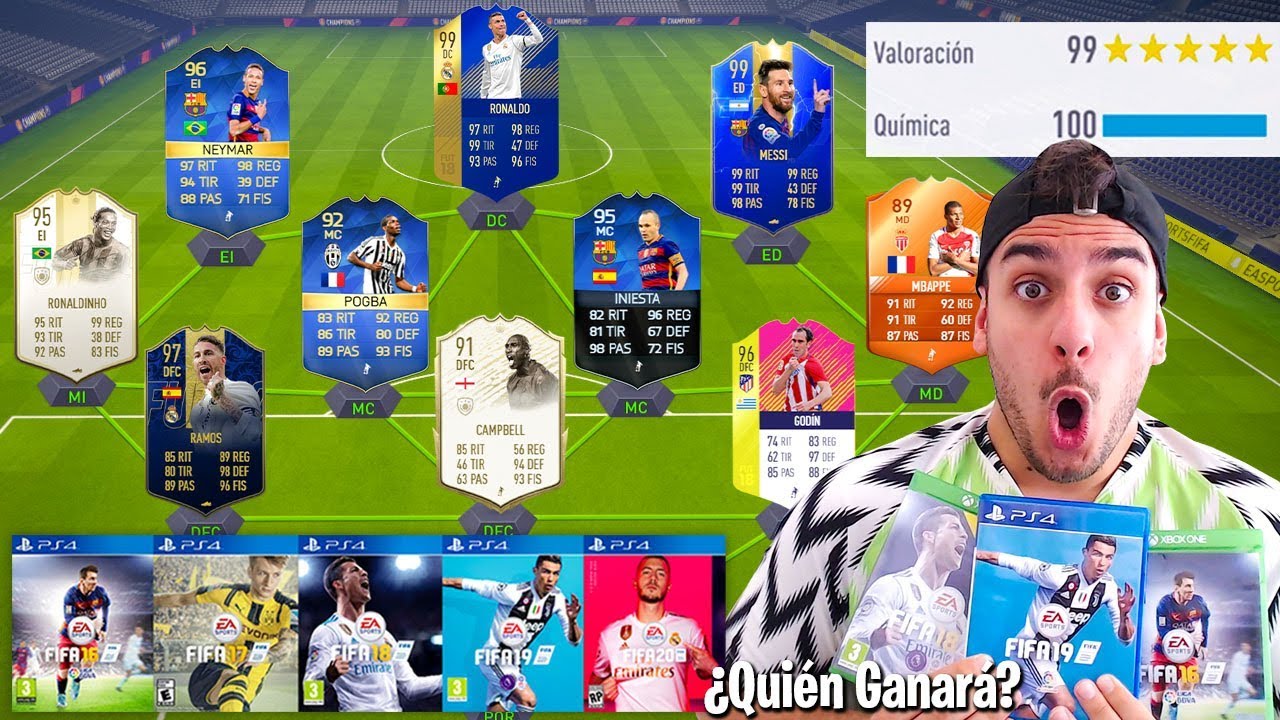 FUT DRAFT en TODOS los FIFA (FIFA 16 vs FIFA 17 vs FIFA 18 vs FIFA 19 vs FIFA 20)
