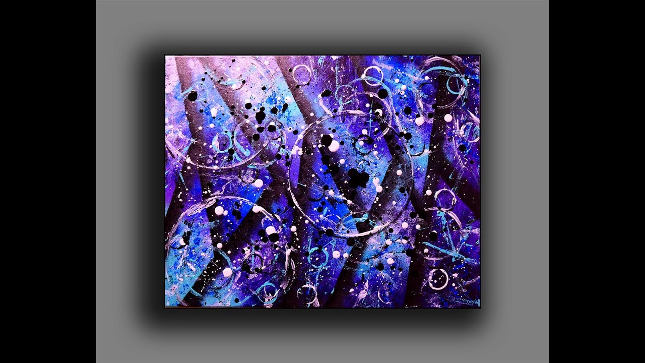 Acrylics Blue Abstract Painting | Inspirational Art | Creating Texture Surface With Random Tools