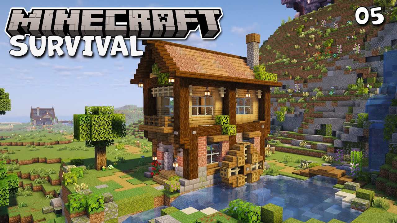 Строительство фермы по добыче железа в водяной мельнице - выживание в Minecraft