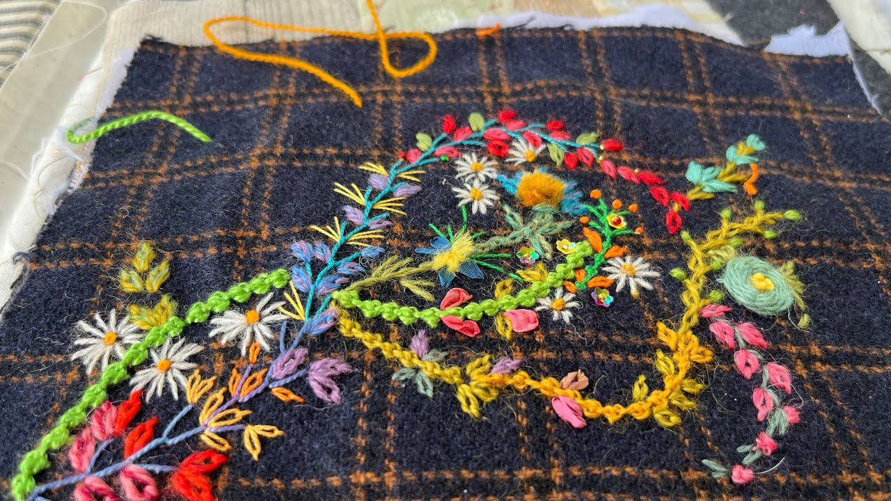 Snippets of my stitching life - a little Freeform foolery this morning #embroiderystitches 