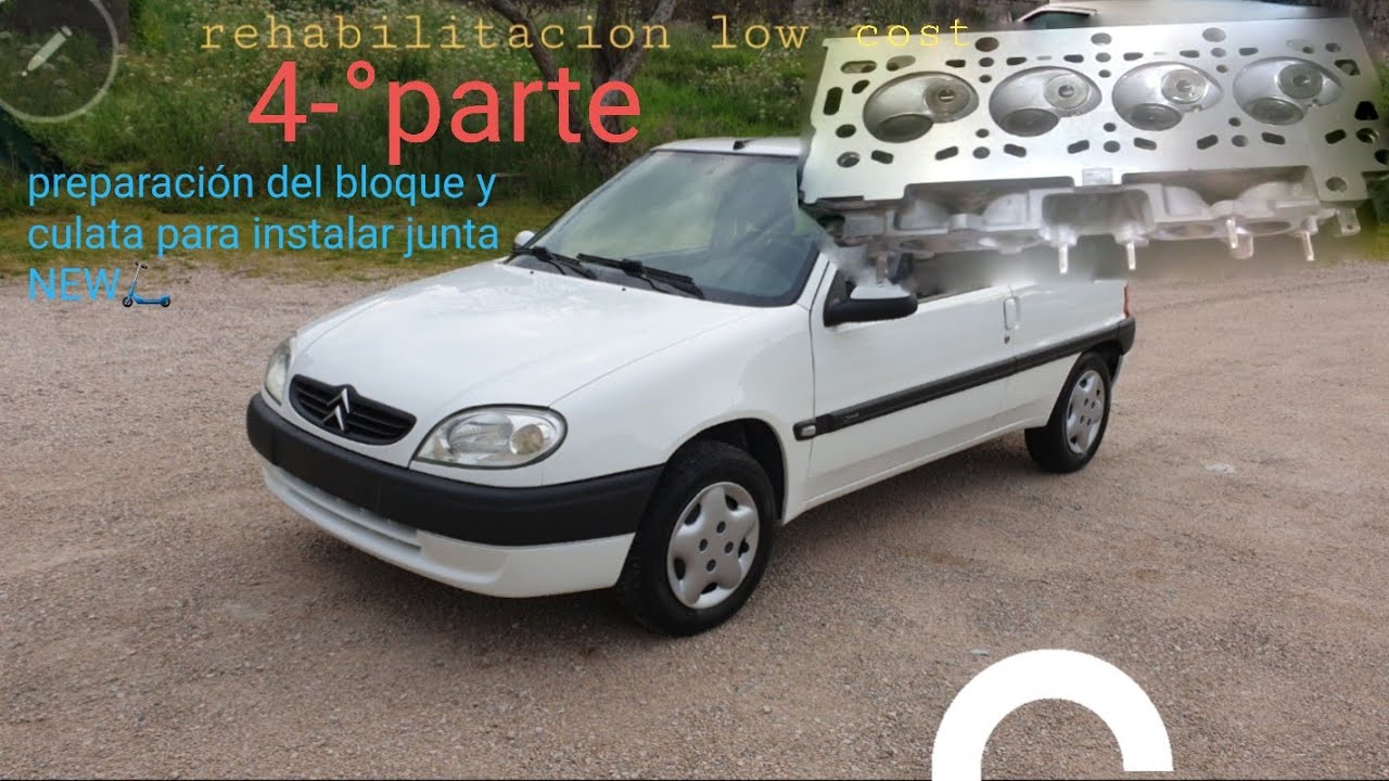 4-° parte preparo el plano del bloque y la culata para montar junta nueva en el Citroen saxo 1.5d