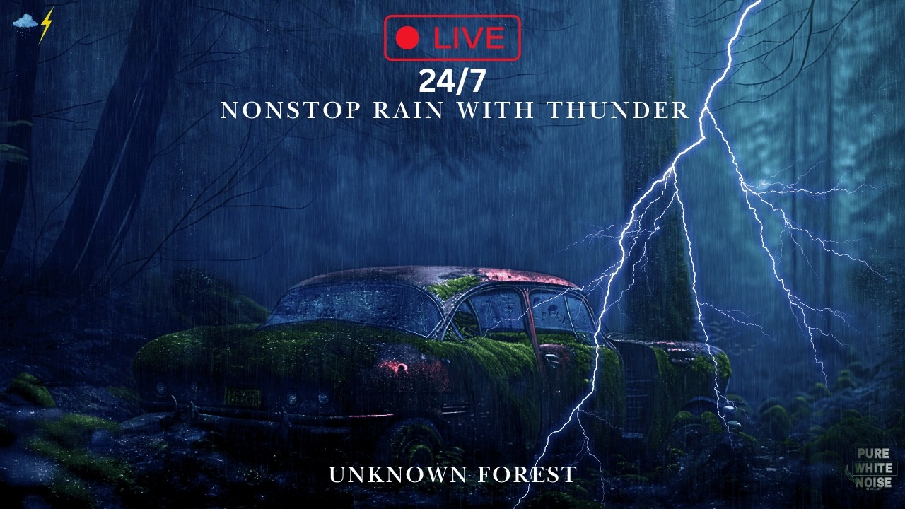 🔴 LIVE Rain & Thunder Sounds for Sleeping | Unknown Forest | Deep Sleep Rainstorm Ambience (No Ads)