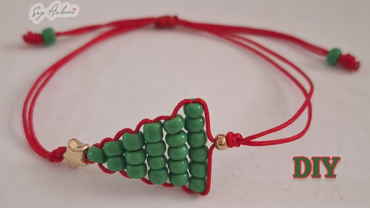  Pulsera Árbol de Navidad con Cuentas (FÁCIL) | Tutorial de Bisutería Navideña DIY