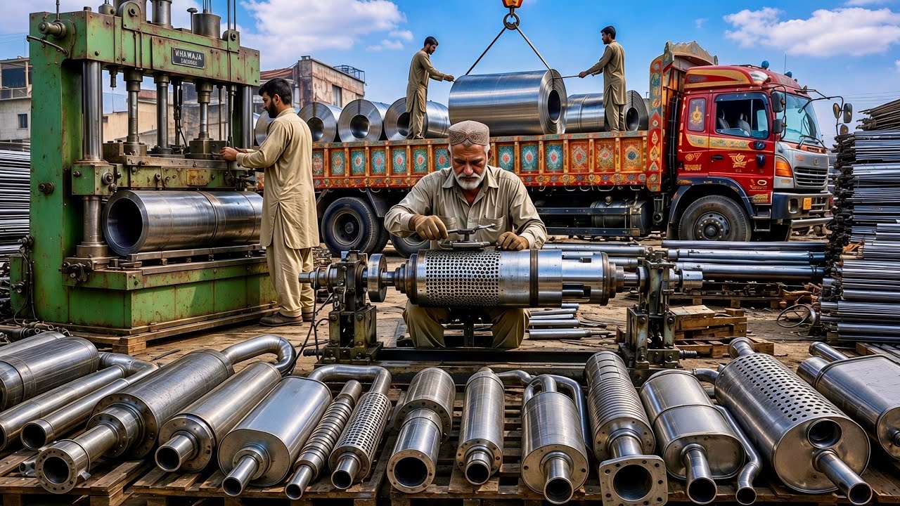 Inside Factory Process of Manufacturing Truck Silencer | Amazing Industrial Factory Process