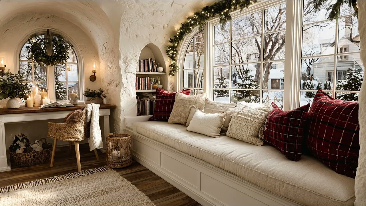 Deep Sleep in a Cozy Winter Living Room ❄️ Soft Piano & Fireplace Ambience