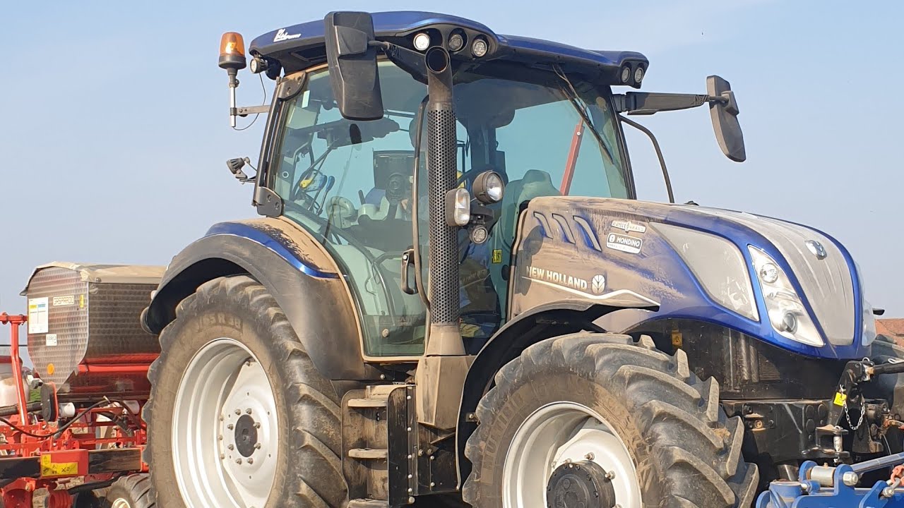 🔵🇮🇹New Holland t5.140 Auto Command Blue Power🔵🇮🇹 + Gaspardo 6 file + arginatore Dalmasso 3m