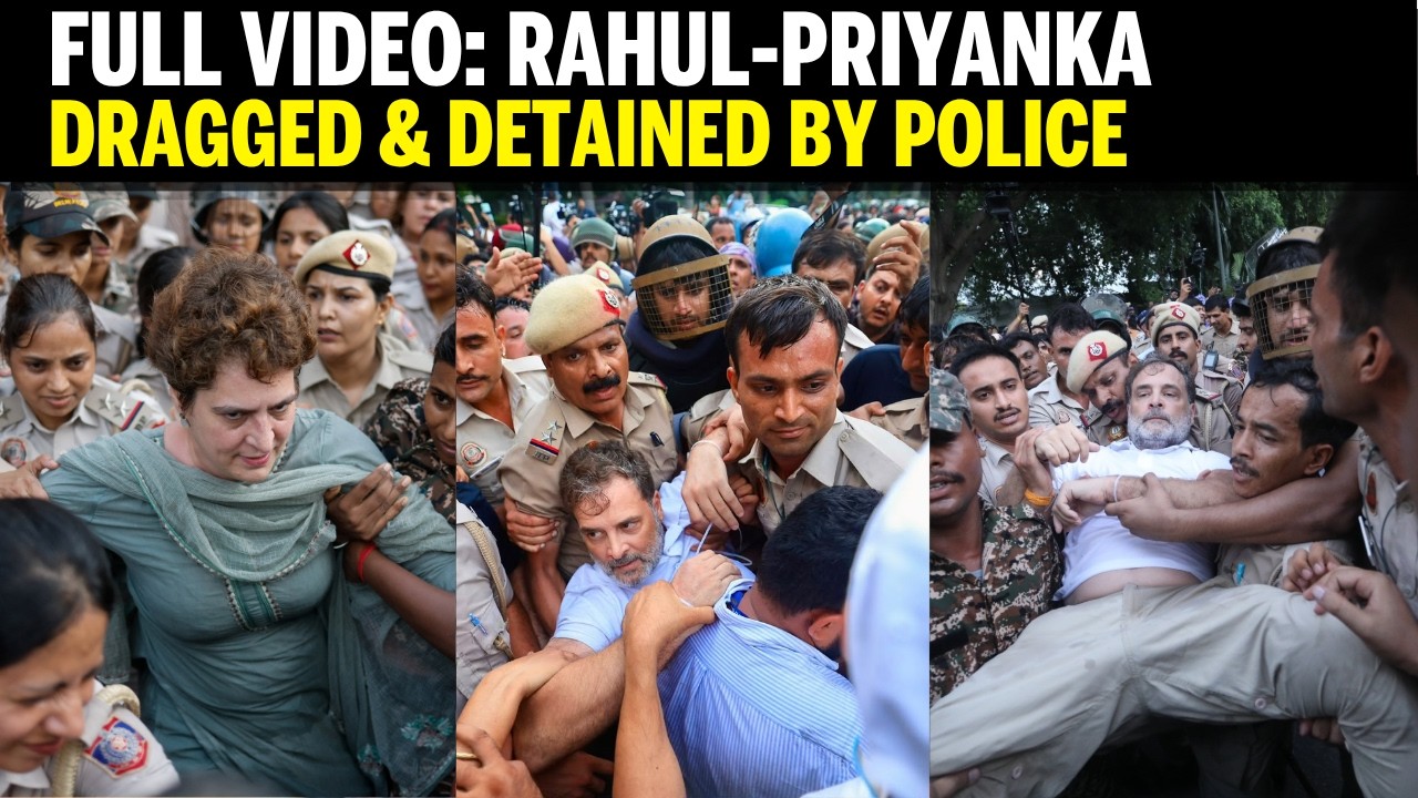 WATCH: POLICE DRAG RAHUL GANDHI During Protest Near PM Modi's Residence | CJP Protest | Breaking