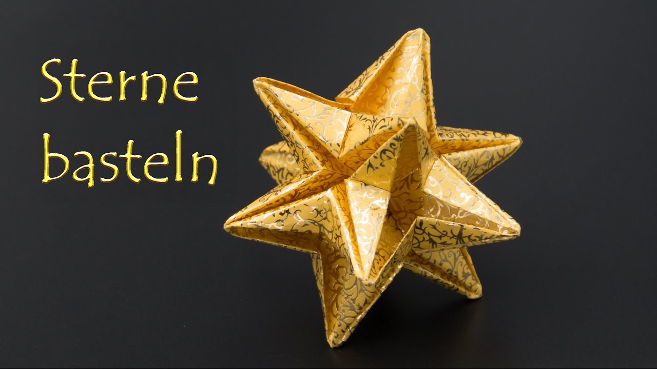 Sterne basteln zu Weihnachten: einfache 3D Origami Sterne falten - DIY