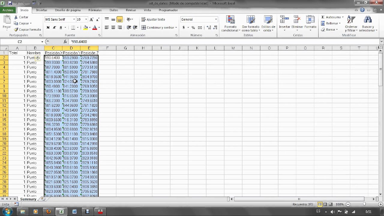 Como exportar nube de puntos 3D desde AutoCad a Excel y viceversa