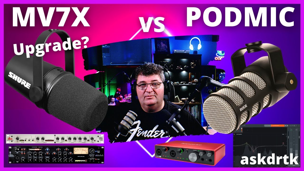 Shure MV7X vs Rode PodMic - With and Without Processing