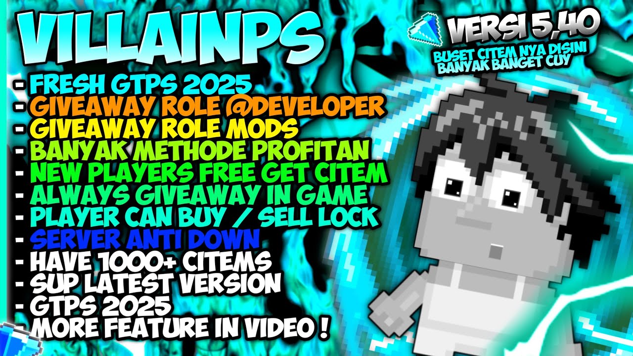 GTPS Terbaru 2026 ❗ VILLAINPS❗ 🤩 Giveaway Role @Developer - Growtopia private server