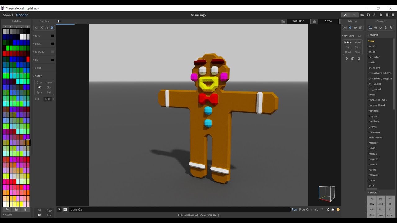 [5 min Voxel] 軟Q薑餅人實作  Gingy animated by Mixamo
