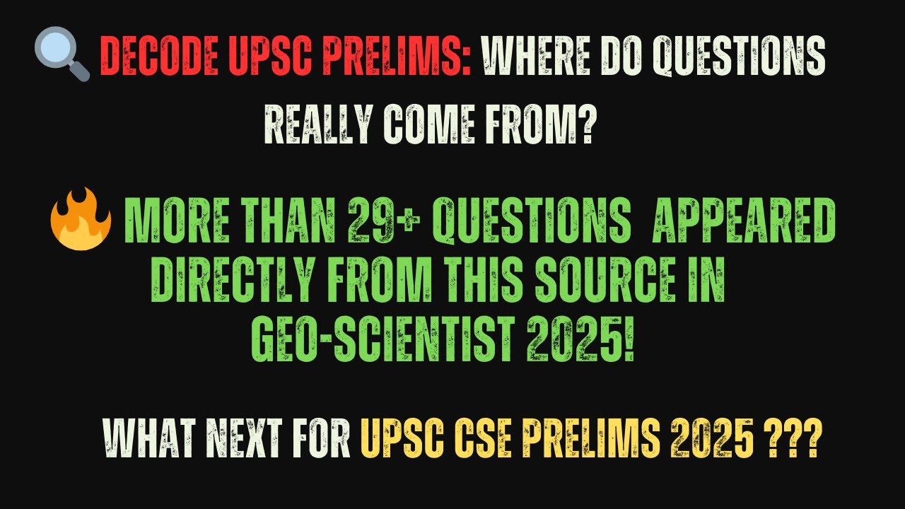 🔍 Decode UPSC Prelims: Where Do Questions Really Come From? #ias #upsc #cds #capf #civilserviceexam