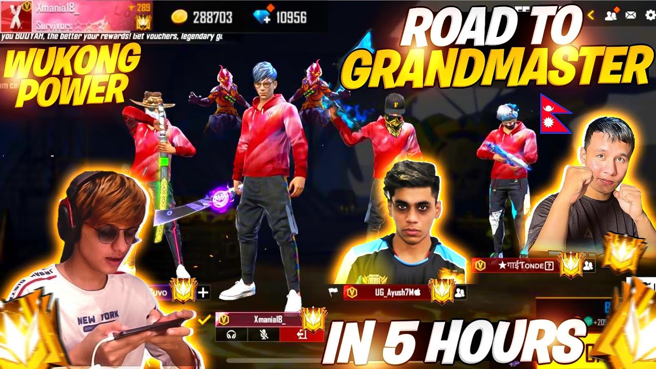 Fastest Grandmaster 😮With Wu Kong In 5 Hours🔥🔥 @Tonde Gamer @UnGraduate Gamer #FreeFire #xmania