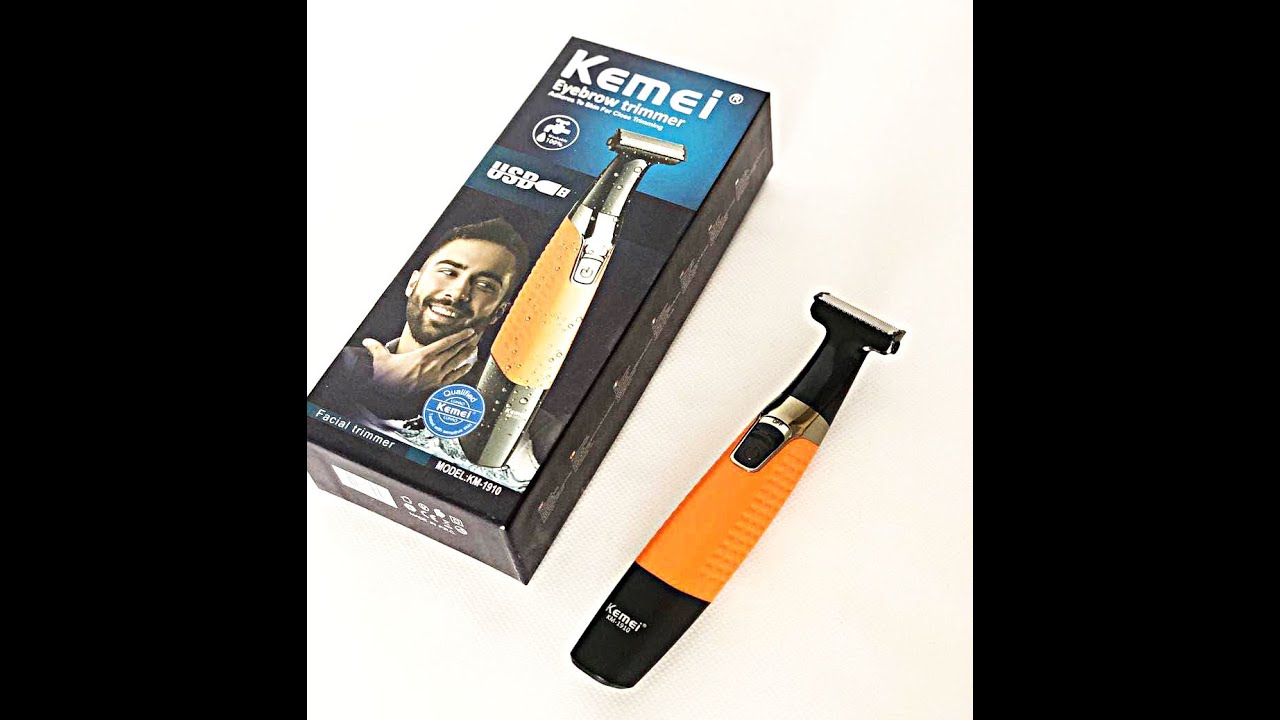 Бритва Триммер Универсальный Для Стрижки Волос Бороды И Усов Kemei Km-1910 + 4 Насадки Оранжевая