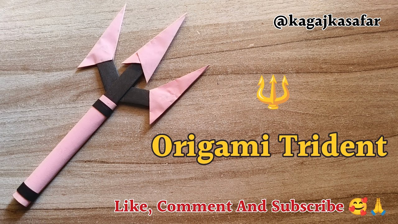 धमाकेदार और आसान! 🔱 How to make a Paper Trident | Origami Trishul Making | Easy Paper Weapon