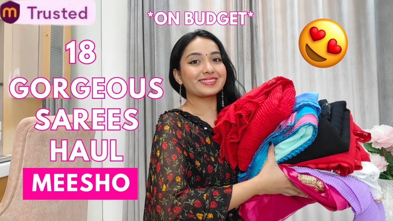 18 Meesho Sarees Try on Haul 😍 | Party / Farewell / shaddi edition | Isha Vinod Jain
