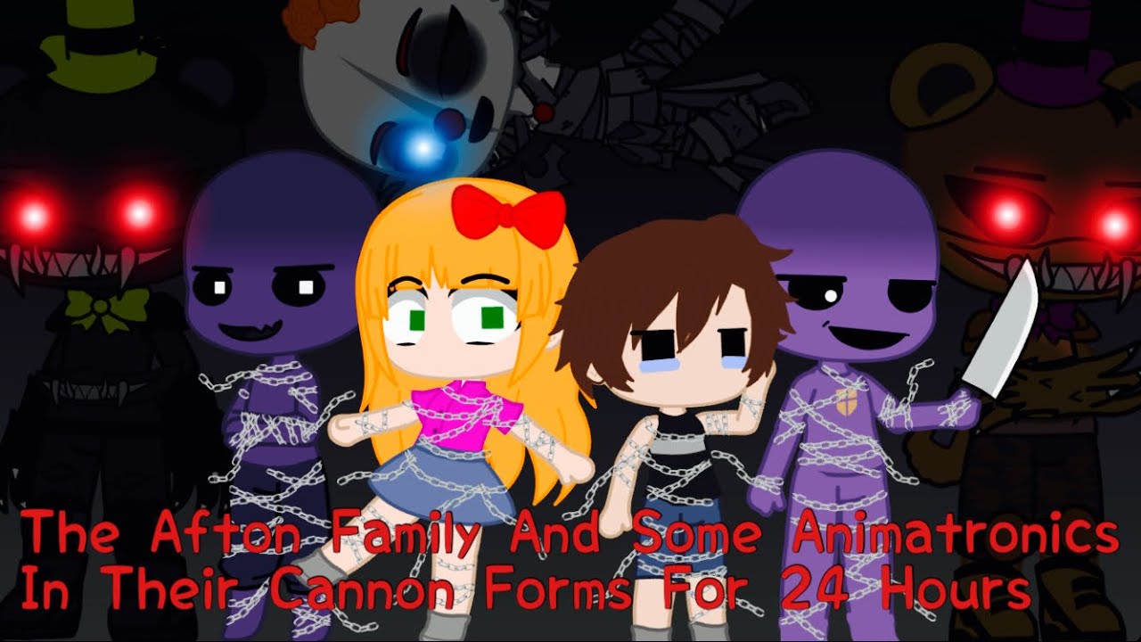 The Afton Family And Some Animatronics In Their Canon Forms For 24 Hours / (8-bit designs) / FNAF