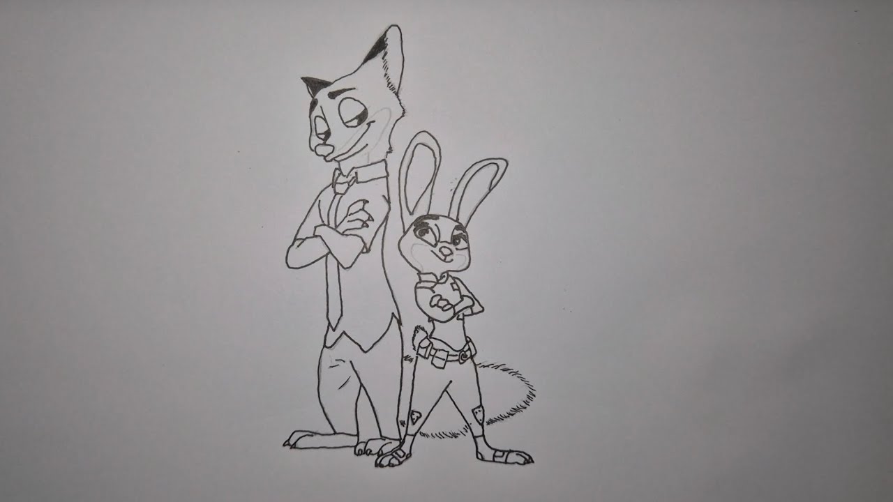 Easy drawing | How to Draw Judy Hopps & Nick Wilde from Zootopia | Step by Step | Como desenhar